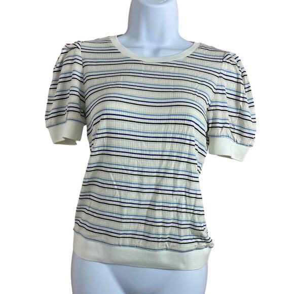Prich Pride & Rich Blouse Sz S Retro 90's Inspired Striped Short Sleeve Top New - Picture 2 of 8